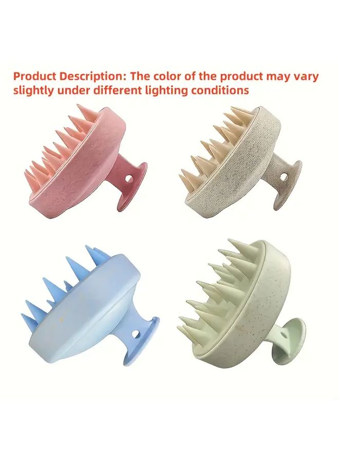 Wheat Grass Pink Shampoo Brush Head Scalp Massager Hair Straightener Beauty Tool - Image 2